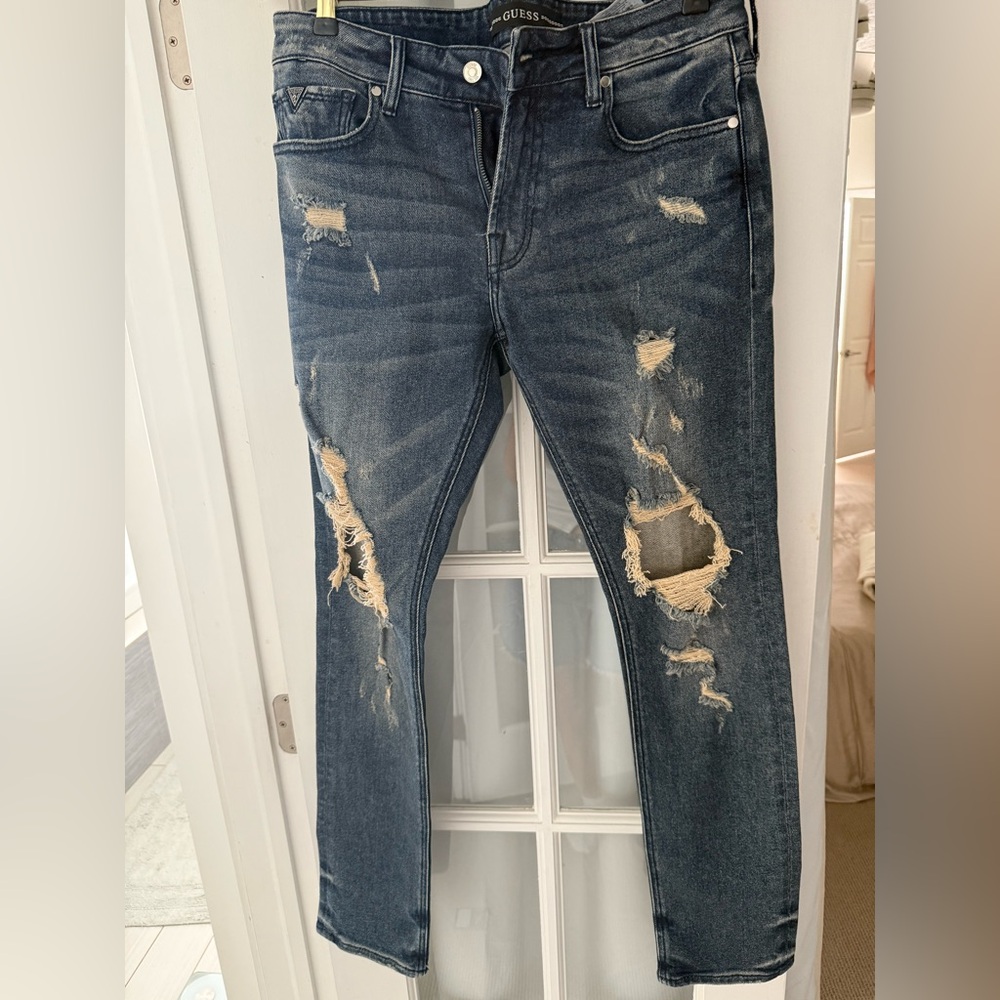 Guess Dark Blue Distressed Jeans